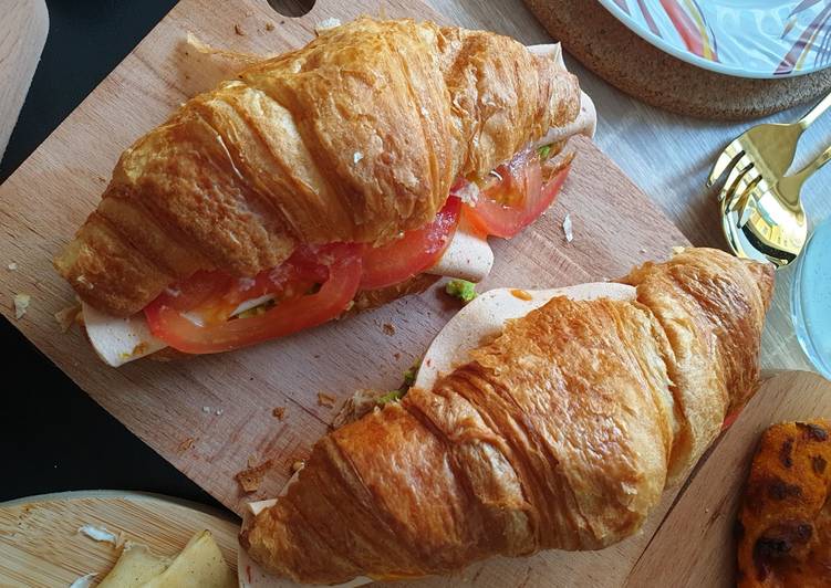 Recipe of Quick Turkey Avocado Croissant Sandwich