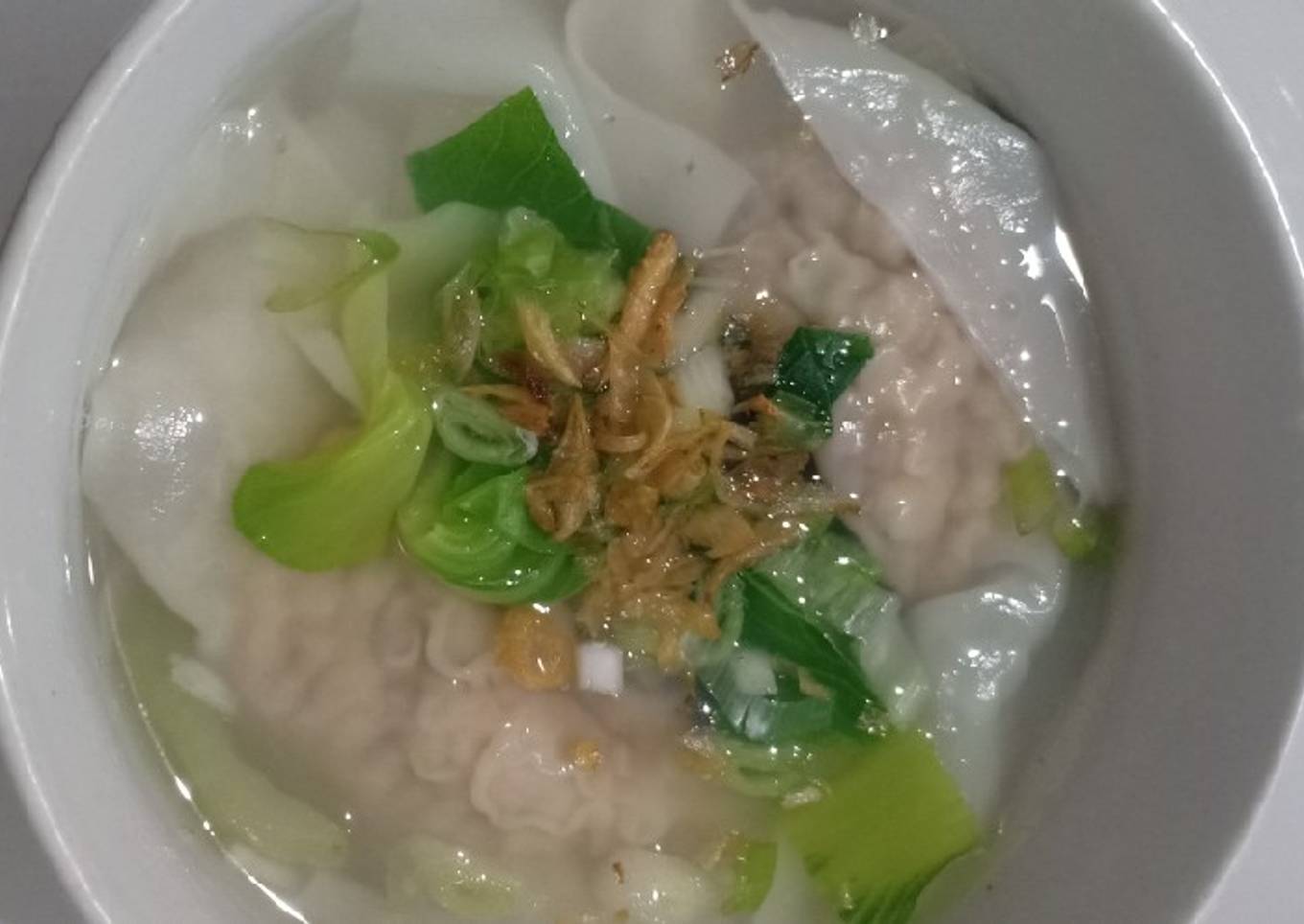 Pangsit kuah ayam udang