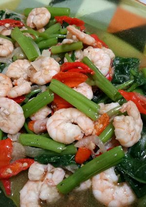 Foto resep Oseng Kangkung Udang Saus Tiram