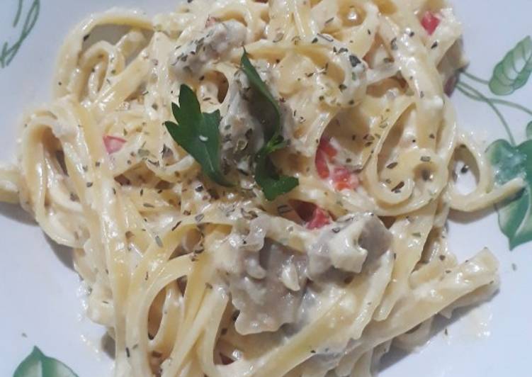 Resep Creamy Pasta Ala-ala (Fetuccini Carbonara), Menggugah Selera