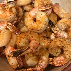 A picture of Broiled Garlic Jumbo Shrimp 🍤 with Sweet Heat Cocktail Sauce.