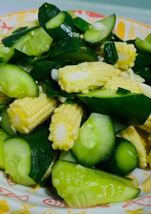 蒜炒小黃瓜玉米筍 的食譜成品照片