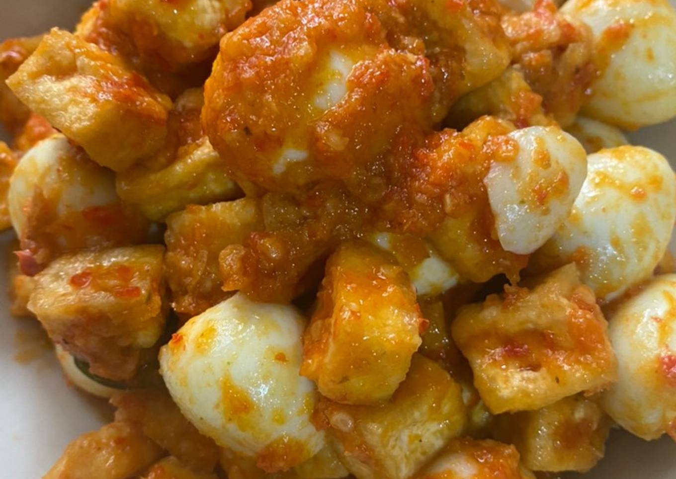 Balado Tahu dan Telur Puyuh