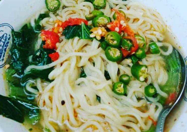 Resep Mie godok cabe sawi, Enak