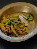 Uchhe-Kumro Chenchhki Kasundi diye (Karela-Kumra dry with Kasundi)