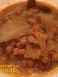 Repollo guisado con garbanzos y chorizo