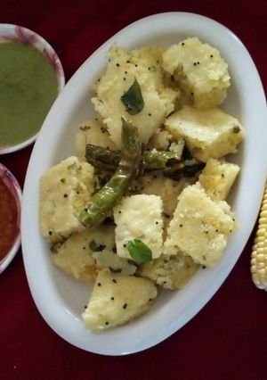 A picture of Corn dhokla.