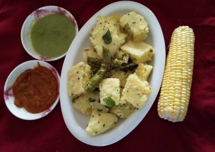 Steps to Make Any-night-of-the-week Corn dhokla