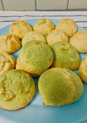 Hình của món Matcha Cream Puff(Bánh su kem trà xanh).