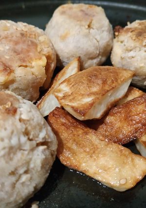 Una foto de Bolitas de lenteja y queso magro