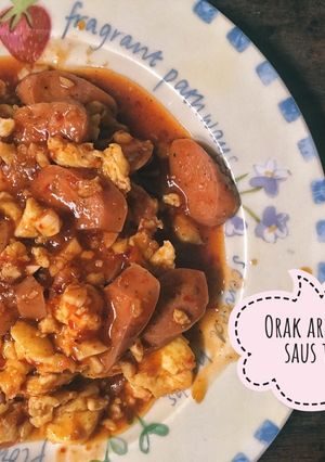 Foto resep Orak arik telur sosis saus thai #keto #debm