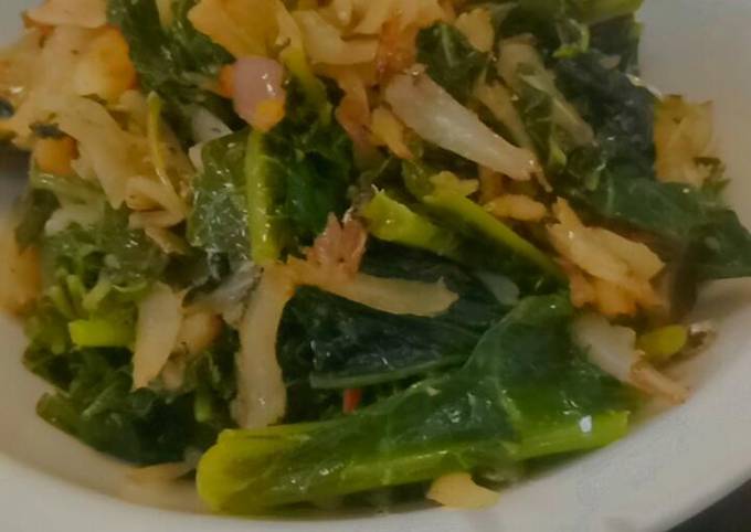Resep Tumis daun pepaya feat teri Anti Gagal