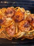 Creamy Spicy Shrimp Linguine with Spinach & Mushroom