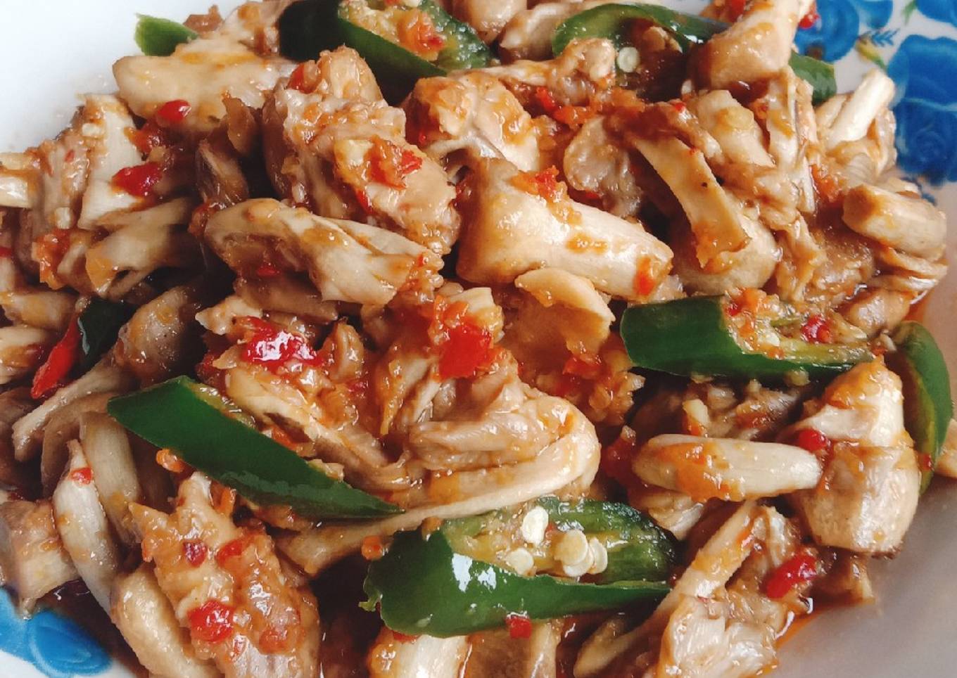 Tumis Jamur Sawit Pedas Bumbu Terasi