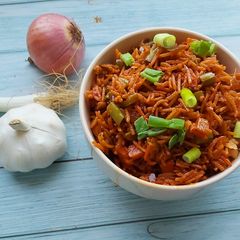 A picture of Schezwan fried rice.