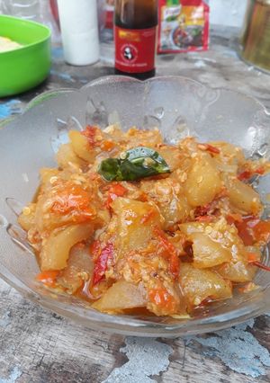 Foto resep Oseng kulit sapi pedas