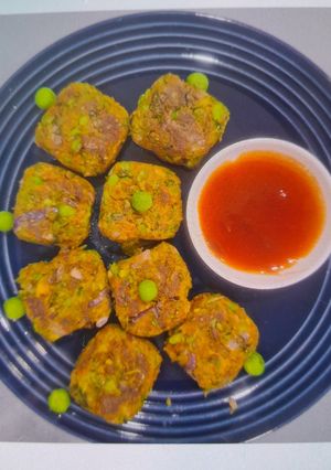 A picture of Green peas nuggets.