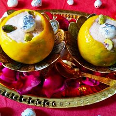 A picture of Orange Makhana  Rabdi.