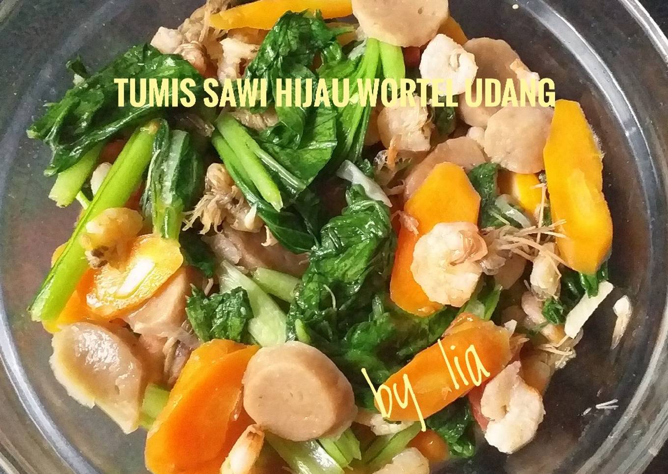 Tumis Sawi Hijau Wortel Udang