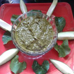 Am - Thankunir Chutney (Raw mango and Indian pennywort leaves) A picture of Am - Thankunir Chutney (Raw mango and Indian pennywort leaves).