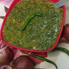 A picture of Green Fenugreek leaves saag/ Methi saag ☘️☘️💚.