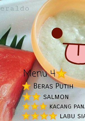 Foto resep Mpasi 4 bintang Bubur Salmon (6m+)