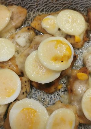 Sült csirkemell rátéttel recept fotója
