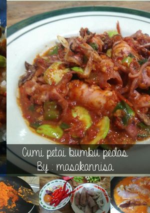 Foto resep Cumi petai bumbu pedas