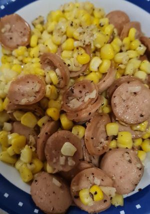 Foto resep Corn & sosis lada hitam