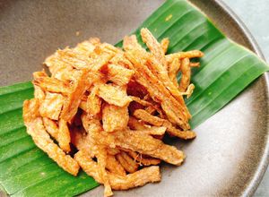 Hình của món Sườn non chay chiên ngũ vị.