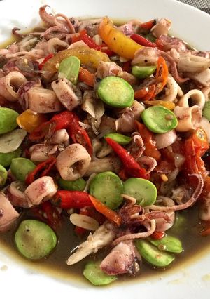 Foto resep Tumis cumi asin pete