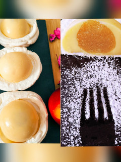 Una foto de Huevo de crema con mermelada de manzana verde casera