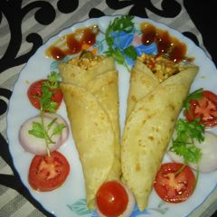 Paneer chilli roll A picture of Paneer chilli roll.