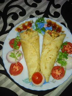 A picture of Paneer chilli roll.