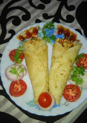 A picture of Paneer chilli roll.