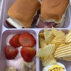 A picture of Roast Beef & cheese sliders.