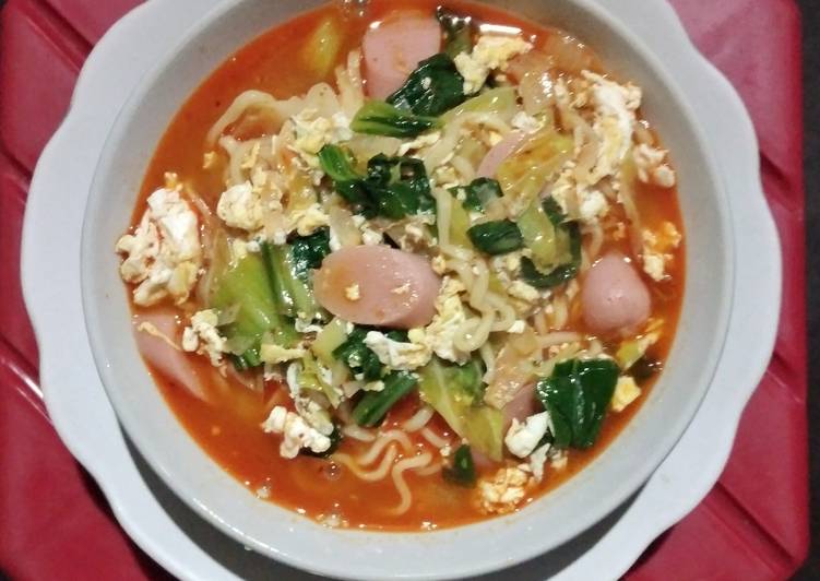 Resep Korean Spicy Chicken Soup Instan, Enak