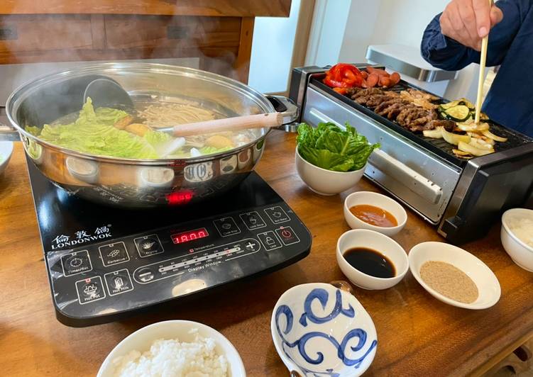 Masakan Unik Hot pot and Korean BBQ ala lockdown Lezat Mantap