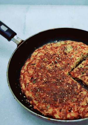 A picture of Spanish omlette.