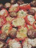 Pomodori gratinati e polpette