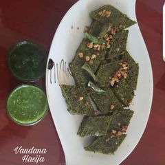 A picture of #Sprouts And Palak Dhokla....My Innovative Dish.