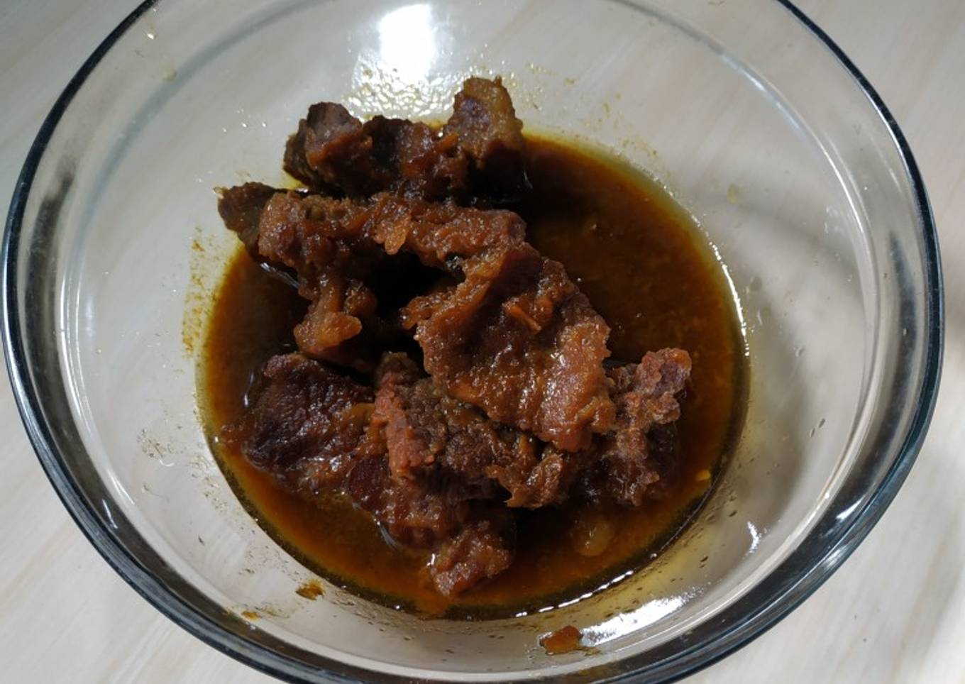 Rendang daging sapi bumbu sederhana