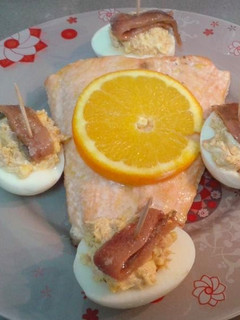 Una foto de Salmón a la naranja