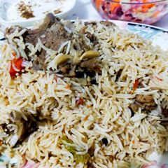 A picture of Mutton yakhni pulao.
