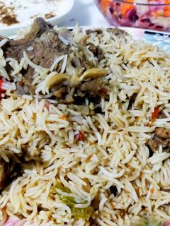 A picture of Mutton yakhni pulao.