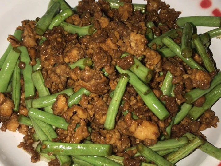Cara Sederhana Menyiapkan Resep  Buncis tumis daging cincang yang Lezat Sekali, Enak