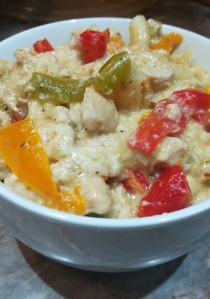 Krémes csirke "fajita" tésztával recept fotója