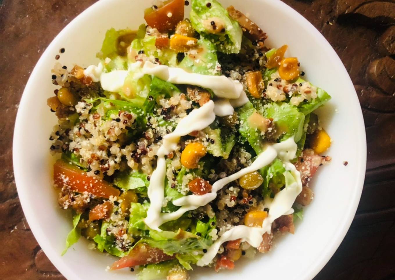 Quinoa salad with chopped sesame with mayonnaise (grilled meat / lamb / chicken)
