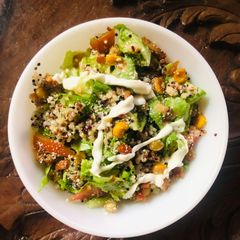 A picture of Quinoa Salad in Roasted Sesame Mayo Dressing (with Grilled Beef/Lamb/Chicken).