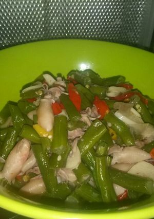 Foto resep Tumis buncis cumi asin pedas
